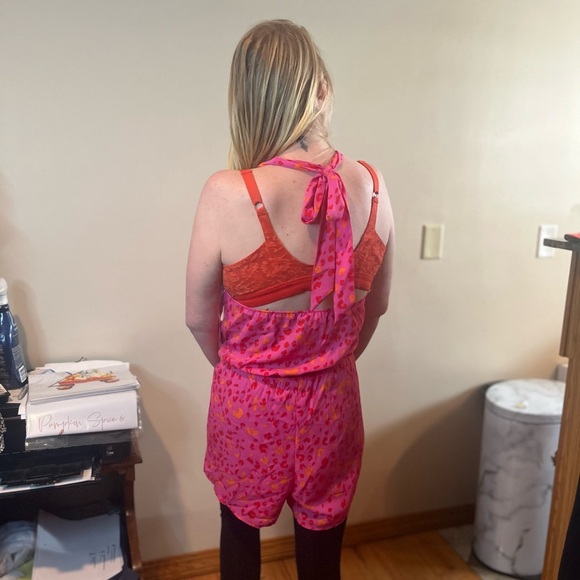 FSL Apparel Hot Pink Leopard Halter Romper - Picture 4 of 10